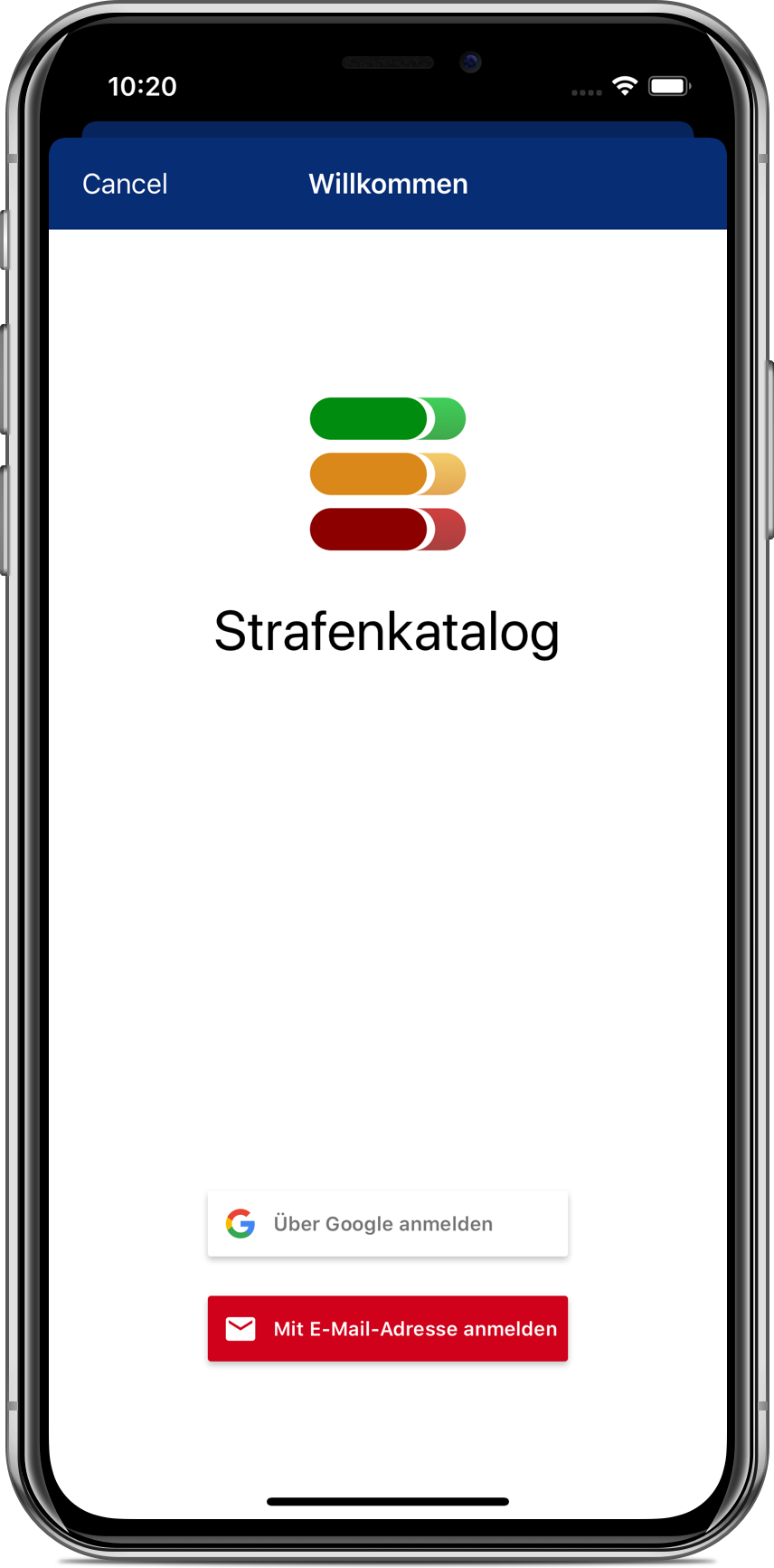 Login + Registrierung